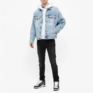 NEW AMIRI slit knee cotton denim jeans in antique black